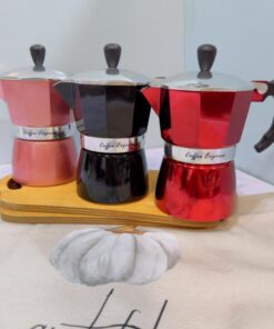 موکاپات قهوه جوش روگازی سه کاپ رنگی کد 2027