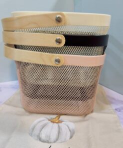 سبد طرح ایکیا فلزی دسته دار رنگی مربع کد 2030