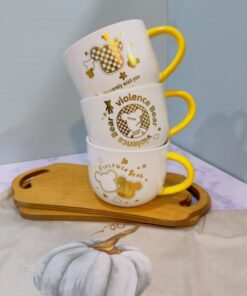 ماگ فانتزی خرسی دسته زرد کد 2032