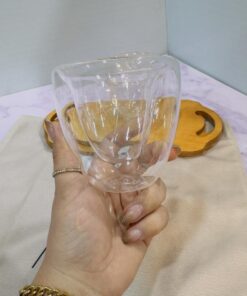 ماگ دوجداره طرح قلب پیرکس کد 1079