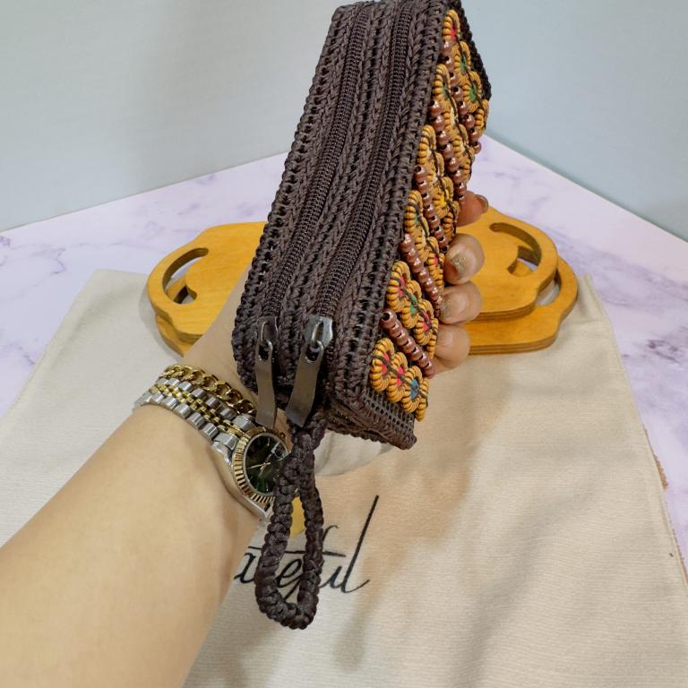 کیف مهره دار نارگیلی دو طرح کد 2036