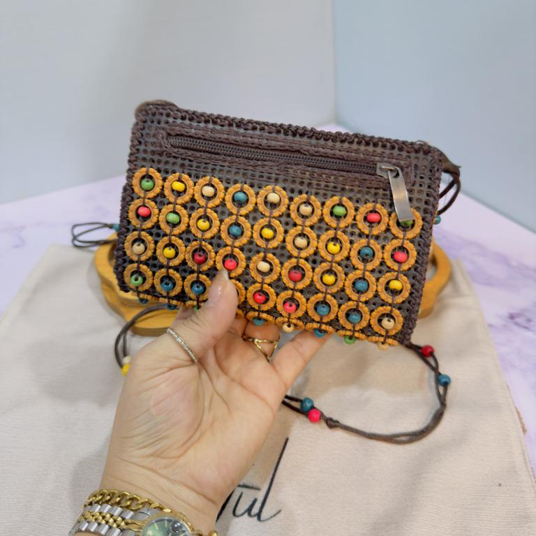 کیف مهره دار نارگیلی دو طرح کد 2036