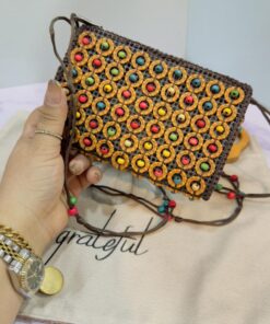 کیف مهره دار نارگیلی دو طرح کد 2036