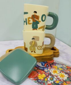 ماگ فانتزی طرح دختر و پسر در مربعی کد 2054