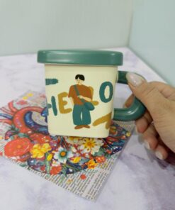 ماگ فانتزی طرح دختر و پسر در مربعی کد 2054