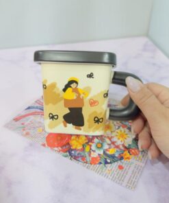 ماگ فانتزی طرح دختر و پسر در مربعی کد 2054