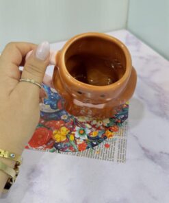 ماگ طرح بسکویئتی دست ساز زنجبیلی کد 2061