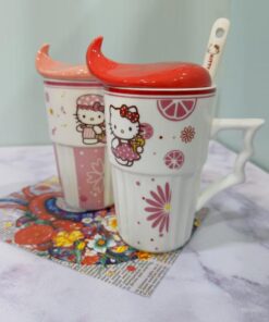 ماگ فانتزی طرح کیتی قاشق دار کد 2062