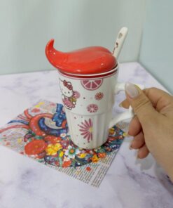 ماگ فانتزی طرح کیتی قاشق دار کد 2062