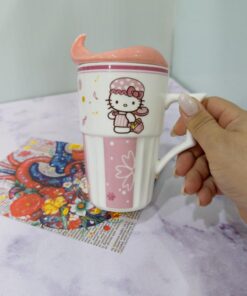 ماگ فانتزی طرح کیتی قاشق دار کد 2062