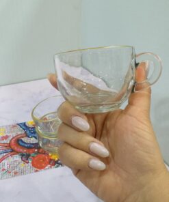ست 6 عددی فنجان بلوری لبه طلایی کد 2066