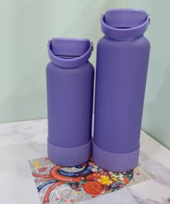 فلاسک استیل دسته دار رنگی طرح بطری دو حجم کد 2071