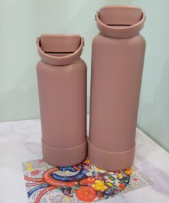 فلاسک استیل دسته دار رنگی طرح بطری دو حجم کد 2071