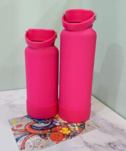 فلاسک استیل دسته دار رنگی طرح بطری دو حجم کد 2071