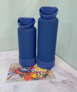 فلاسک استیل دسته دار رنگی طرح بطری دو حجم کد 2071