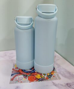 فلاسک استیل دسته دار رنگی طرح بطری دو حجم کد 2071