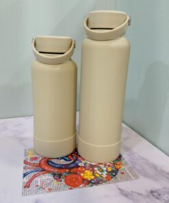 فلاسک استیل دسته دار رنگی طرح بطری دو حجم کد 2071