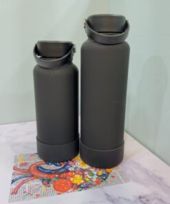 فلاسک استیل دسته دار رنگی طرح بطری دو حجم کد 2071