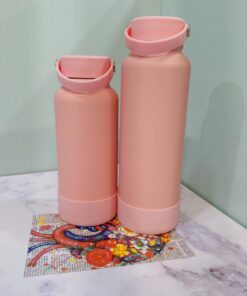 فلاسک استیل دسته دار رنگی طرح بطری دو حجم کد 2071