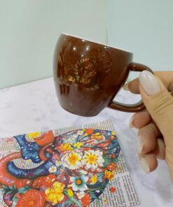 شات قهوه طرح فنجون رنگی براق کد 2070