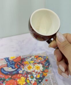 شات قهوه طرح فنجون رنگی براق کد 2070