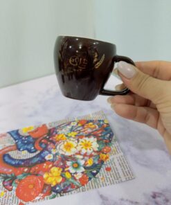 شات قهوه طرح فنجون رنگی براق کد 2070
