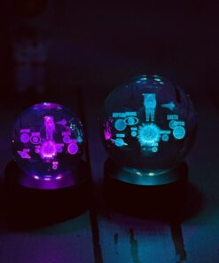 گوی کیرستالی چراغدار شارژی رنگارنگ کد 2144