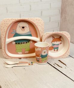 ست غذاخوری(ظرف غذا ) فانتزی کودک بامبو اورجینال کد 2141