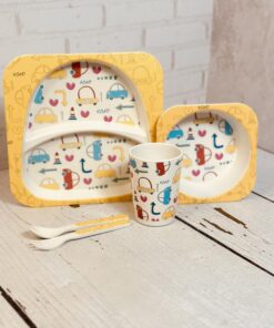 ست غذاخوری(ظرف غذا ) فانتزی کودک بامبو اورجینال کد 2141