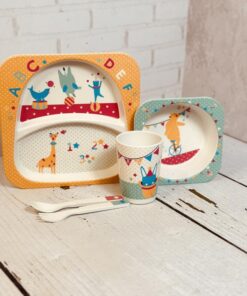 ست غذاخوری(ظرف غذا ) فانتزی کودک بامبو اورجینال کد 2141