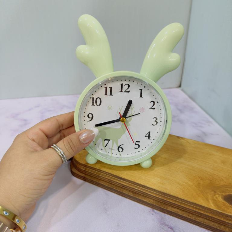 ساعت زنگ دار رومیزی طرح شاخ گوزن کد 2160
