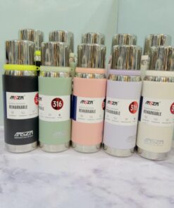 فلاسک استیل دو سرنوش (AMSZM) در لیوانی دو حجم دسته طنابی کد 2166