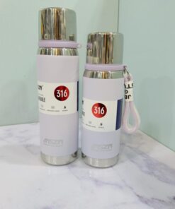 فلاسک استیل دو سرنوش (AMSZM) در لیوانی دو حجم دسته طنابی کد 2166