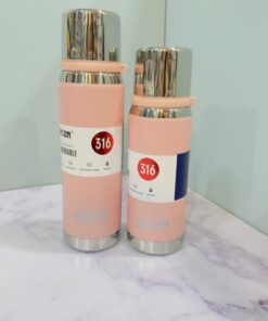 فلاسک استیل دو سرنوش (AMSZM) در لیوانی دو حجم دسته طنابی کد 2166