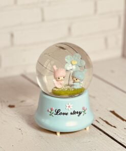 گوی موزیکال پمپ دار برفی طرح دوتایی کد 2179