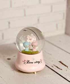 گوی موزیکال پمپ دار برفی طرح دوتایی کد 2179