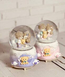 گوی موزیکال پمپ دار برفی طرح دوتایی کد 2179