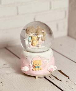 گوی موزیکال پمپ دار برفی طرح دوتایی کد 2179