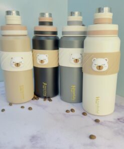 فلاسک دوحالته طرح خرسی جذاب و شیک کد 2186