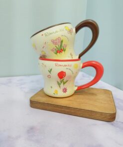 ماگ سرامیکی طرح گل و پروانه کد 2204