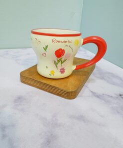 ماگ سرامیکی طرح گل و پروانه کد 2204