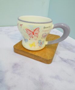 ماگ سرامیکی طرح گل و پروانه کد 2204