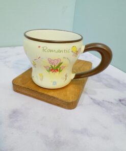 ماگ سرامیکی طرح گل و پروانه کد 2204