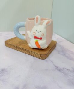 ماگ فانتزی طرح خرگوش هویجی برجسته کد 2216