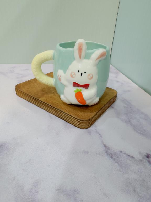 ماگ فانتزی طرح خرگوش هویجی برجسته کد 2216