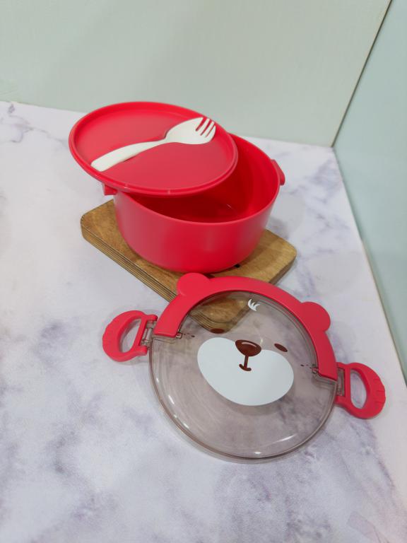 ظرف غذای فانتزی طرح خرس دسته دار کد 2219