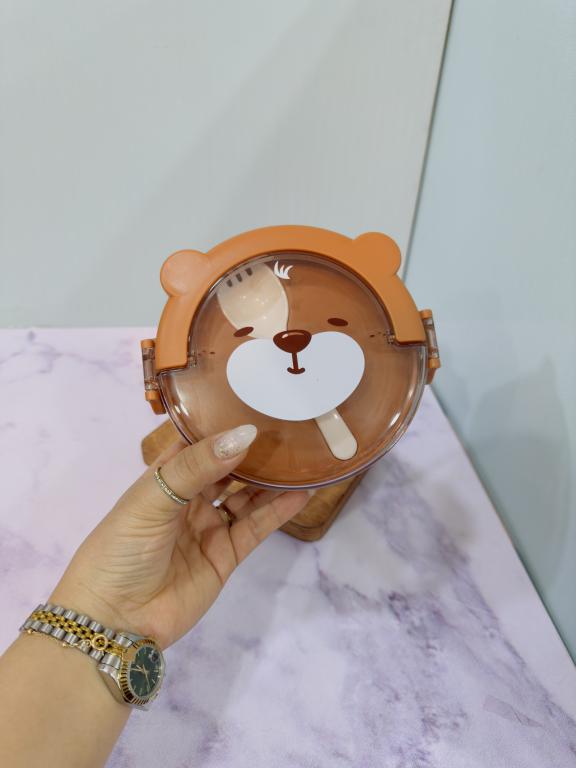 ظرف غذای فانتزی طرح خرس دسته دار کد 2219