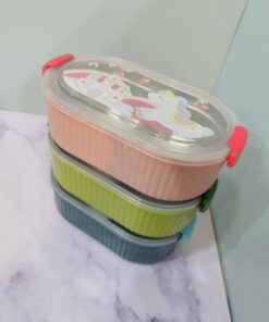 ظرف غذای استیل دوقسمتی فانتزی کودکانه کد 2220