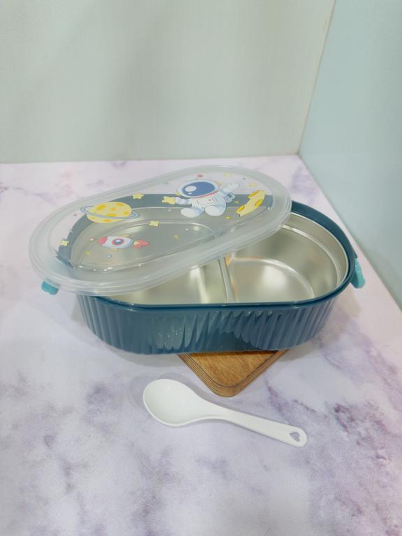 ظرف غذای استیل دوقسمتی فانتزی کودکانه کد 2220