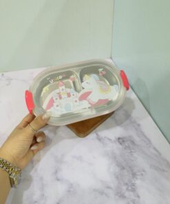 ظرف غذای استیل دوقسمتی فانتزی کودکانه کد 2220